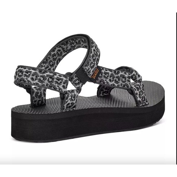 Teva Midform Universal Leopard Print Sandals Womens Size 9 Black - Picture 5 of 8